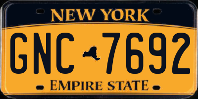 NY license plate GNC7692