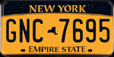 NY license plate GNC7695