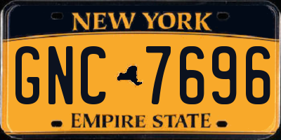 NY license plate GNC7696