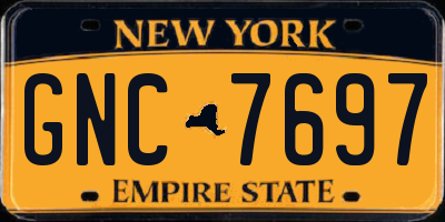 NY license plate GNC7697