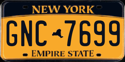NY license plate GNC7699