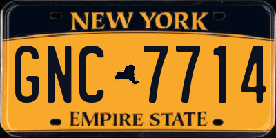 NY license plate GNC7714