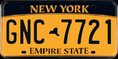 NY license plate GNC7721