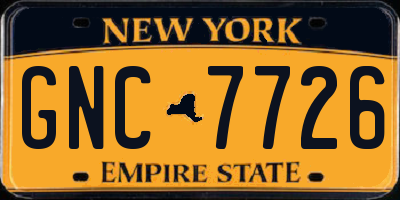 NY license plate GNC7726