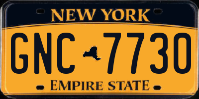 NY license plate GNC7730