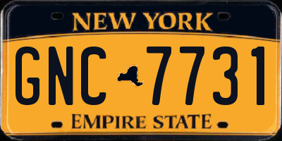 NY license plate GNC7731