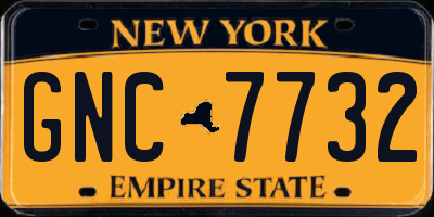 NY license plate GNC7732