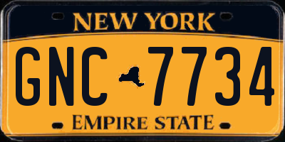 NY license plate GNC7734