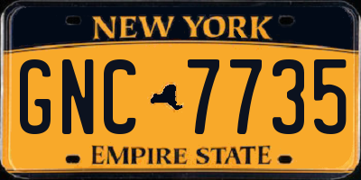 NY license plate GNC7735