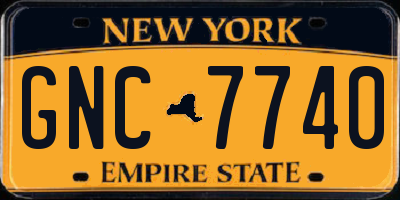 NY license plate GNC7740