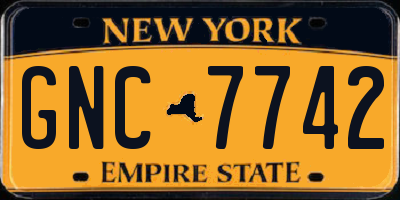 NY license plate GNC7742