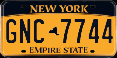 NY license plate GNC7744