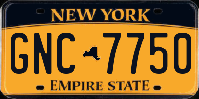NY license plate GNC7750
