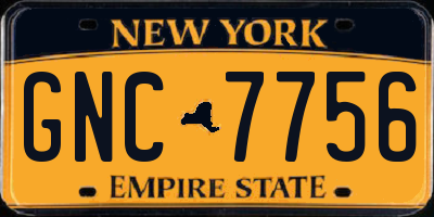 NY license plate GNC7756
