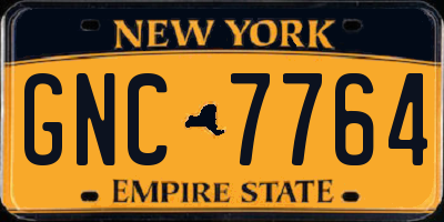 NY license plate GNC7764