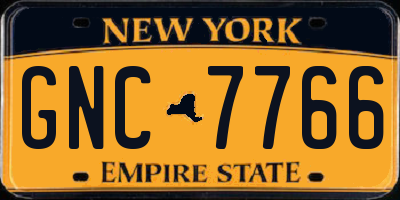 NY license plate GNC7766
