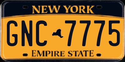 NY license plate GNC7775