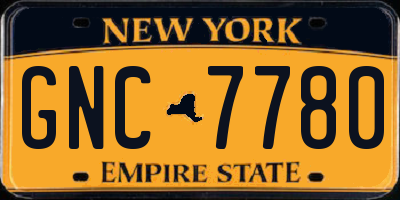 NY license plate GNC7780