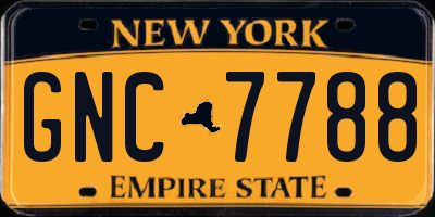 NY license plate GNC7788
