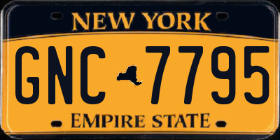 NY license plate GNC7795