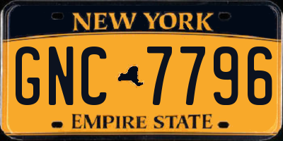 NY license plate GNC7796