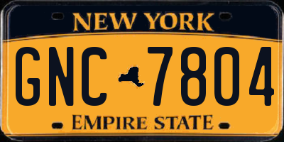 NY license plate GNC7804