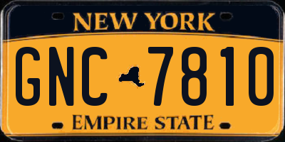 NY license plate GNC7810