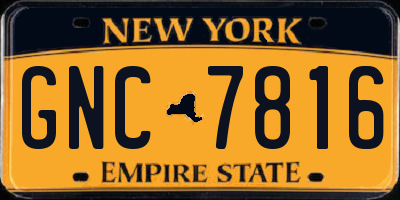 NY license plate GNC7816
