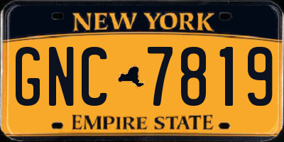 NY license plate GNC7819
