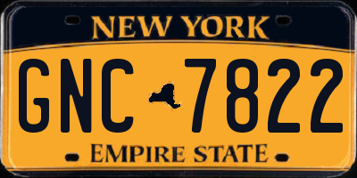 NY license plate GNC7822