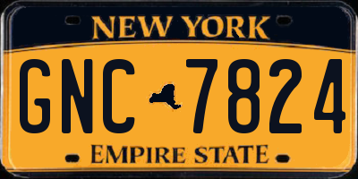 NY license plate GNC7824