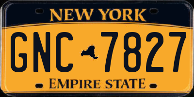 NY license plate GNC7827
