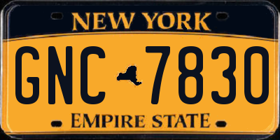 NY license plate GNC7830