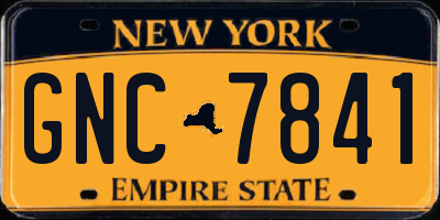NY license plate GNC7841