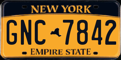 NY license plate GNC7842