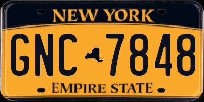 NY license plate GNC7848