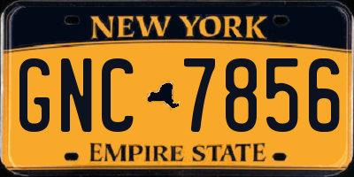 NY license plate GNC7856