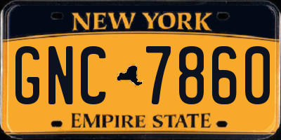 NY license plate GNC7860