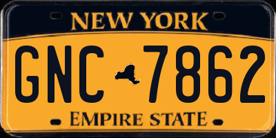 NY license plate GNC7862