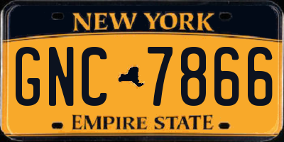 NY license plate GNC7866