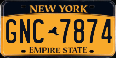 NY license plate GNC7874