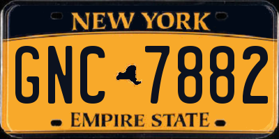 NY license plate GNC7882