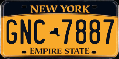 NY license plate GNC7887