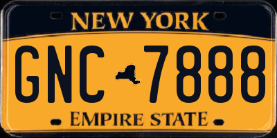 NY license plate GNC7888