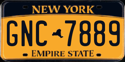 NY license plate GNC7889