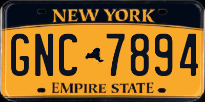 NY license plate GNC7894