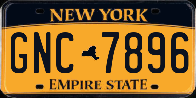 NY license plate GNC7896