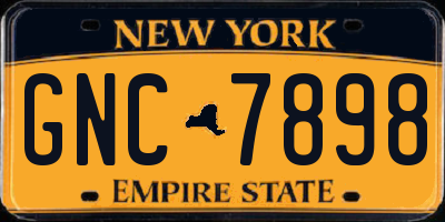 NY license plate GNC7898