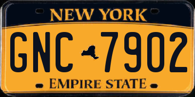 NY license plate GNC7902