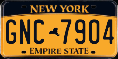 NY license plate GNC7904